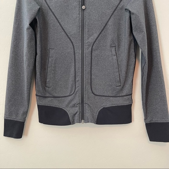 Athleta Bombastic Jersey Bomber Jacket Dark Gray Full-Zip XXS - Picture 3 of 7